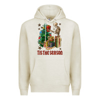 Oatmeal Heather Skeleton tis the season Premium Hoodie - FaDigitalArtStudio
