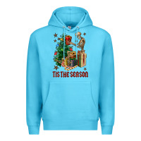 Ocean Blue Skeleton tis the season Premium Hoodie - FaDigitalArtStudio