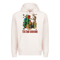 Pale Pink Skeleton tis the season Premium Hoodie - FaDigitalArtStudio