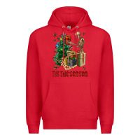 Red Skeleton tis the season Premium Hoodie - FaDigitalArtStudio