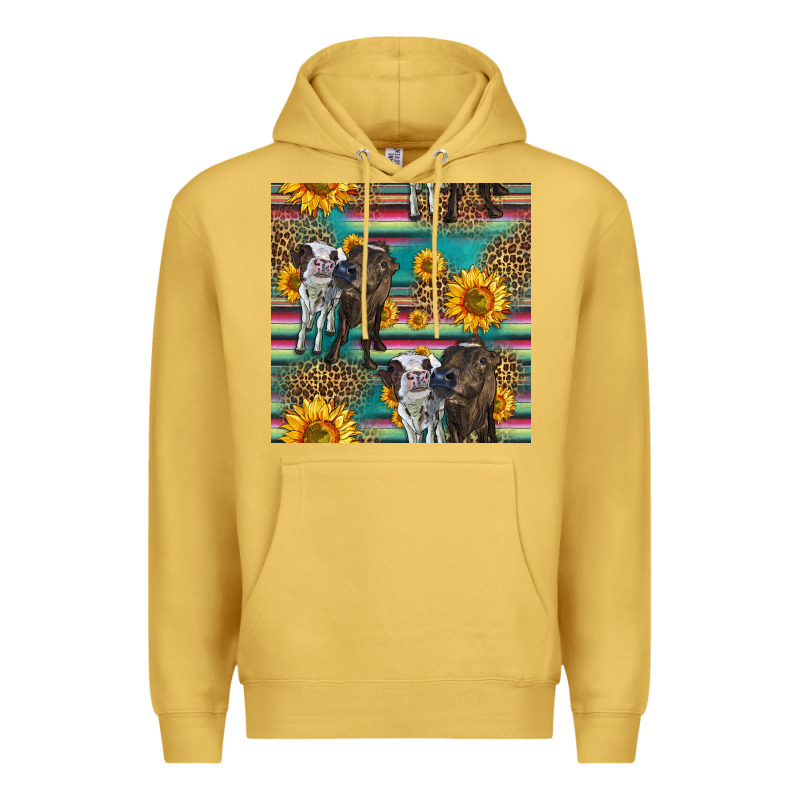 Two Cute Heifers Seamless Pattern Premium Hoodie by HRA Design Shop | Teevron