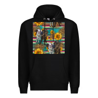 Black two cute heifers seamless pattern Premium Hoodie - HRA Design Shop