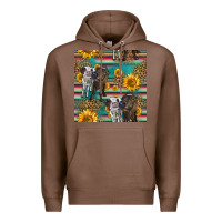 Chestnut two cute heifers seamless pattern Premium Hoodie - HRA Design Shop