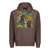 Coffee two cute heifers seamless pattern Premium Hoodie - HRA Design Shop