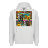 Dove Grey two cute heifers seamless pattern Premium Hoodie - HRA Design Shop