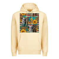 Pina Colada two cute heifers seamless pattern Premium Hoodie - HRA Design Shop