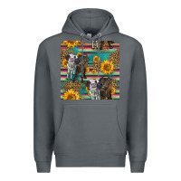 Rock two cute heifers seamless pattern Premium Hoodie - HRA Design Shop
