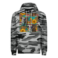 Slate Camo two cute heifers seamless pattern Premium Hoodie - HRA Design Shop