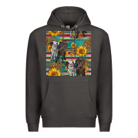 Smoke two cute heifers seamless pattern Premium Hoodie - HRA Design Shop