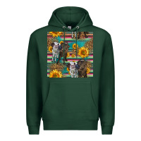 Sports Green two cute heifers seamless pattern Premium Hoodie - HRA Design Shop