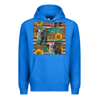 True Royal two cute heifers seamless pattern Premium Hoodie - HRA Design Shop