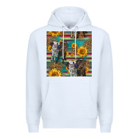 White two cute heifers seamless pattern Premium Hoodie - HRA Design Shop