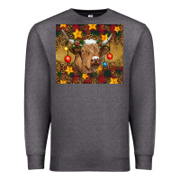 Charcoal Heather Christmas cow Premium Sweatshirt - RanaPortraitStore