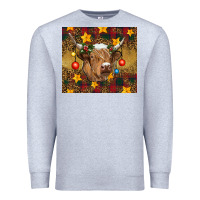 Heather Grey Christmas cow Premium Sweatshirt - RanaPortraitStore