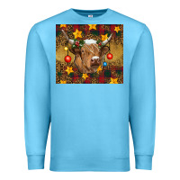Ocean Blue Christmas cow Premium Sweatshirt - RanaPortraitStore