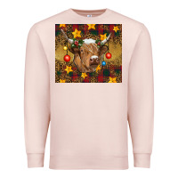 Pale Pink Christmas cow Premium Sweatshirt - RanaPortraitStore