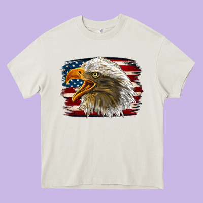 Western American Flag Eagle Heavy Core Tee Designed By Lillyallendesigns