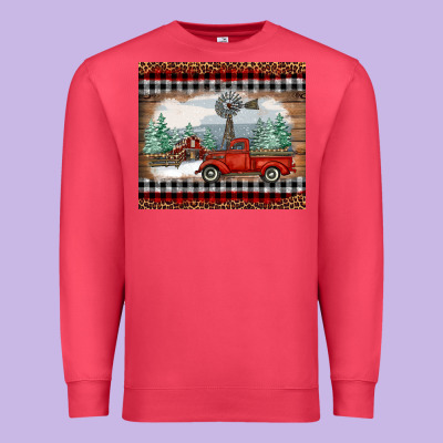 Premium Sweatshirt christmas farm and truck