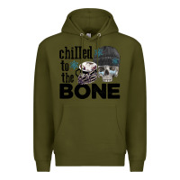 Army Green Chilled to the bone skull winter Premium Hoodie - FaDigitalArtStudio