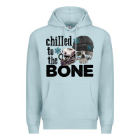 Blue Mist Chilled to the bone skull winter Premium Hoodie - FaDigitalArtStudio