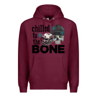 Burgundy Chilled to the bone skull winter Premium Hoodie - FaDigitalArtStudio