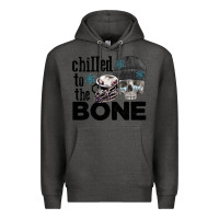 Charcoal Heather Chilled to the bone skull winter Premium Hoodie - FaDigitalArtStudio