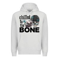 Dove Grey Chilled to the bone skull winter Premium Hoodie - FaDigitalArtStudio