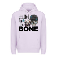 Lilac Chilled to the bone skull winter Premium Hoodie - FaDigitalArtStudio