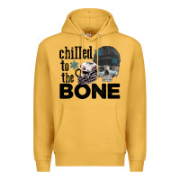 Mustard Chilled to the bone skull winter Premium Hoodie - FaDigitalArtStudio