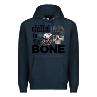 Navy Chilled to the bone skull winter Premium Hoodie - FaDigitalArtStudio