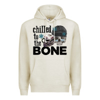 Oatmeal Heather Chilled to the bone skull winter Premium Hoodie - FaDigitalArtStudio