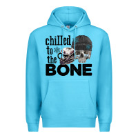 Ocean Blue Chilled to the bone skull winter Premium Hoodie - FaDigitalArtStudio