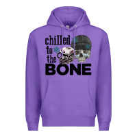 Purple Chilled to the bone skull winter Premium Hoodie - FaDigitalArtStudio