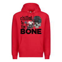 Red Chilled to the bone skull winter Premium Hoodie - FaDigitalArtStudio