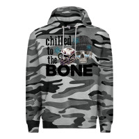 Slate Camo Chilled to the bone skull winter Premium Hoodie - FaDigitalArtStudio