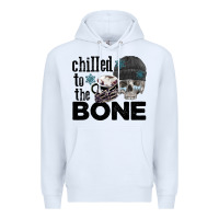 White Chilled to the bone skull winter Premium Hoodie - FaDigitalArtStudio