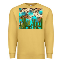 Antique Gold cactus turquoise leopard cowhide tumbler rana Premium Sweatshirt - RanaPortraitStore