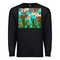 Black cactus turquoise leopard cowhide tumbler rana Premium Sweatshirt - RanaPortraitStore