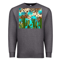 Charcoal Heather cactus turquoise leopard cowhide tumbler rana Premium Sweatshirt - RanaPortraitStore