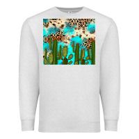 Oatmeal Heather cactus turquoise leopard cowhide tumbler rana Premium Sweatshirt - RanaPortraitStore