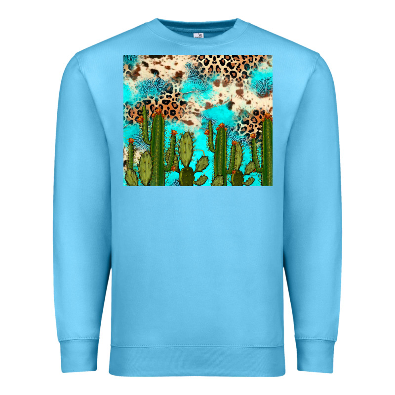 Cactus Turquoise Leopard Cowhide Tumbler Rana Premium Sweatshirt by RanaPortraitStore | Teevron
