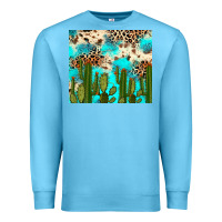 Ocean Blue cactus turquoise leopard cowhide tumbler rana Premium Sweatshirt - RanaPortraitStore