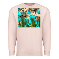 Pale Pink cactus turquoise leopard cowhide tumbler rana Premium Sweatshirt - RanaPortraitStore