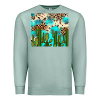 Seafoam cactus turquoise leopard cowhide tumbler rana Premium Sweatshirt - RanaPortraitStore