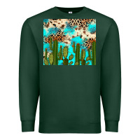Sports Green cactus turquoise leopard cowhide tumbler rana Premium Sweatshirt - RanaPortraitStore