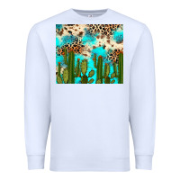 White cactus turquoise leopard cowhide tumbler rana Premium Sweatshirt - RanaPortraitStore