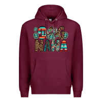 Burgundy dog nana Premium Hoodie - RacoonDesign