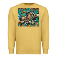 Antique Gold cowgirl sunflower turquoise Premium Sweatshirt - RanaPortraitStore