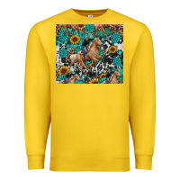 Lemon cowgirl sunflower turquoise Premium Sweatshirt - RanaPortraitStore