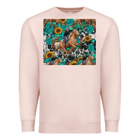 Pale Pink cowgirl sunflower turquoise Premium Sweatshirt - RanaPortraitStore